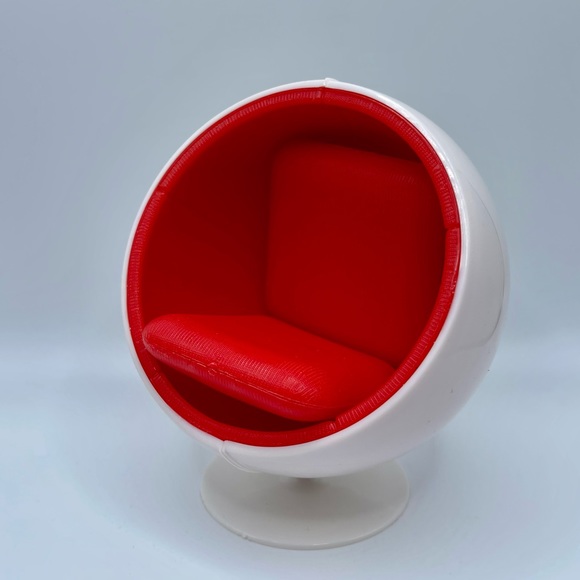 Other - Miniature 1:12 Mid Century Modern Ball Chair, Egg Chair Iconic Design Mini